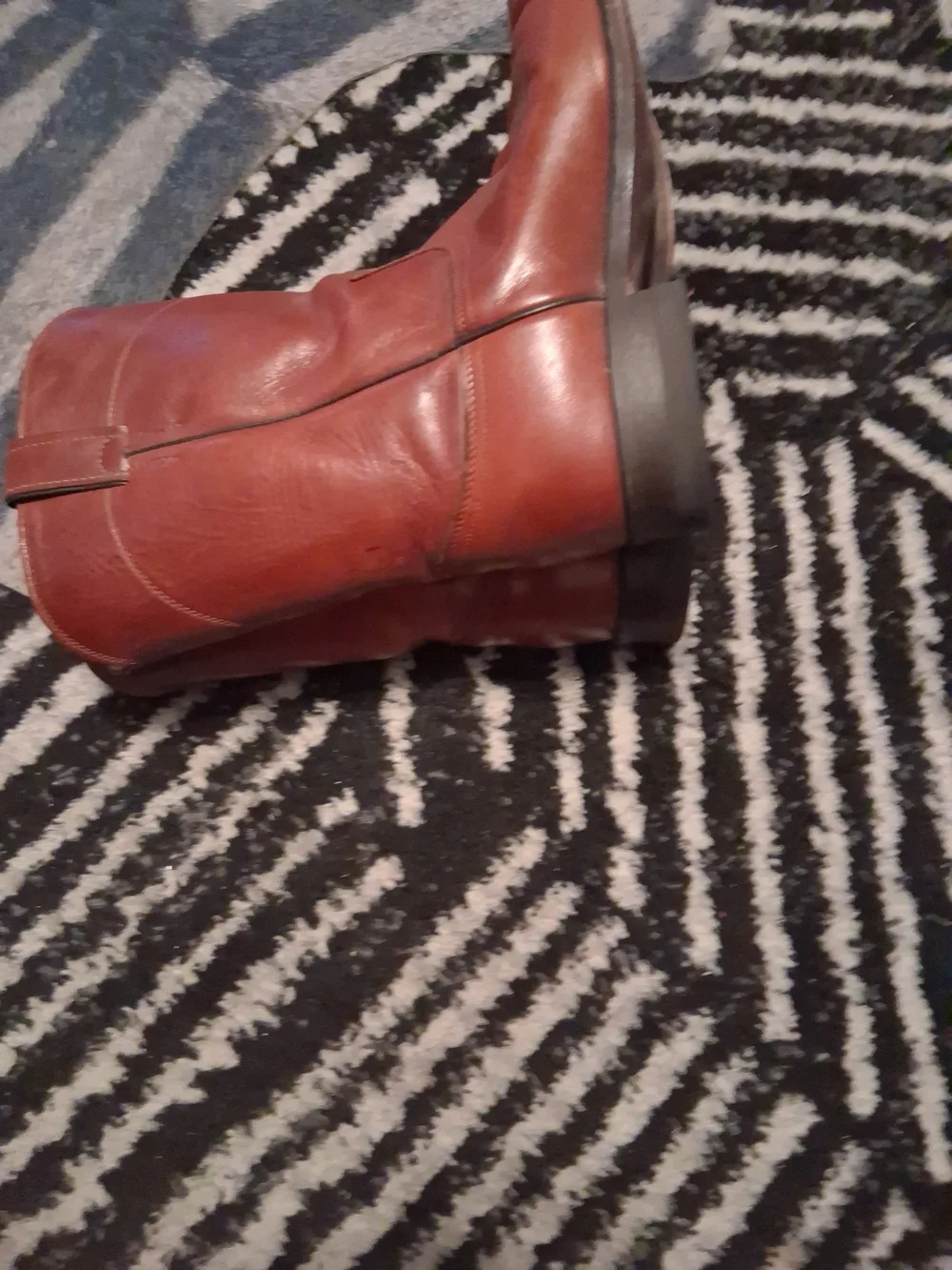 Justin Boots Red-Brown Leather Western Pull-On Boots